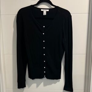 Black Cardigan with Silver Buttons